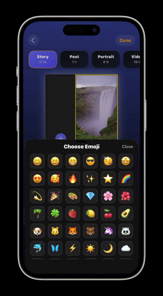 Collaglow shape collage templates screen