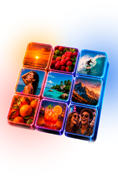 Grid Planner neon photo grid