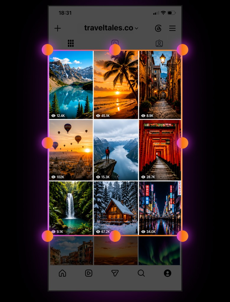Grid Planner import grid screen
