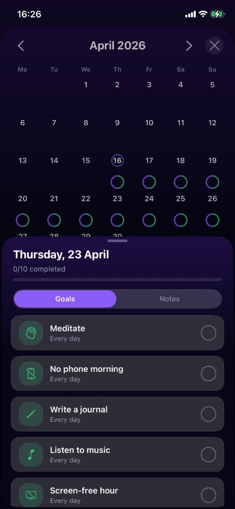 Kora Calendar and Goals