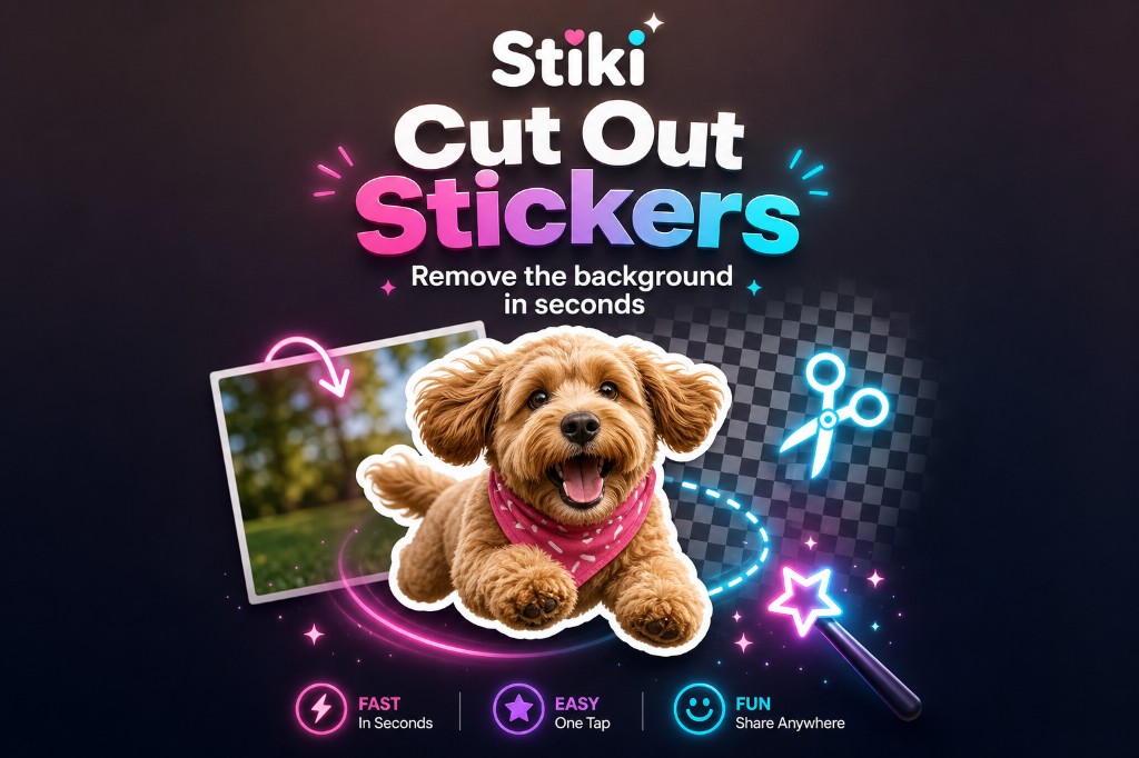 Stiki cut out sticker feature poster