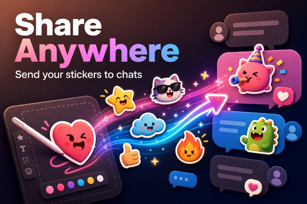 Stiki share sticker feature poster