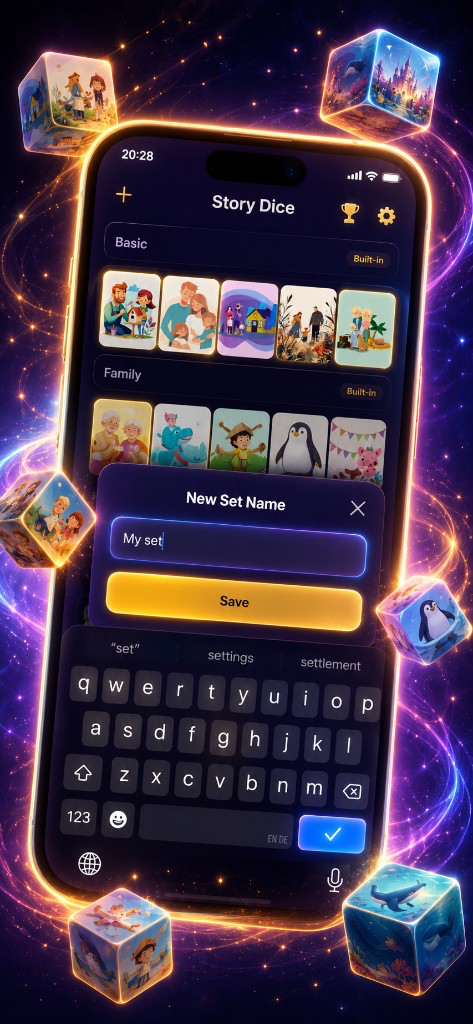Custom sets screen